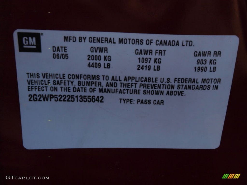 2005 Grand Prix Sedan - Sport Red Metallic / Dark Pewter photo #17