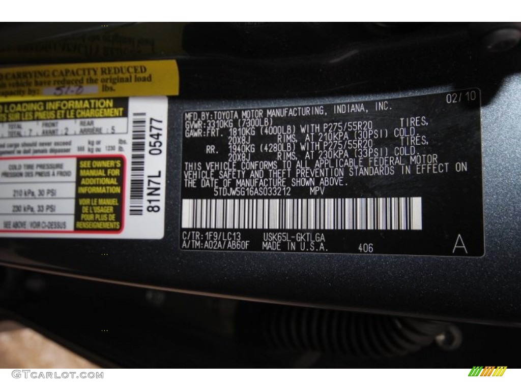 2010 Sequoia Limited 4WD - Slate Gray Metallic / Graphite photo #8