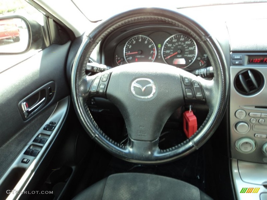 2004 MAZDA6 s Sedan - Steel Gray Metallic / Black photo #25