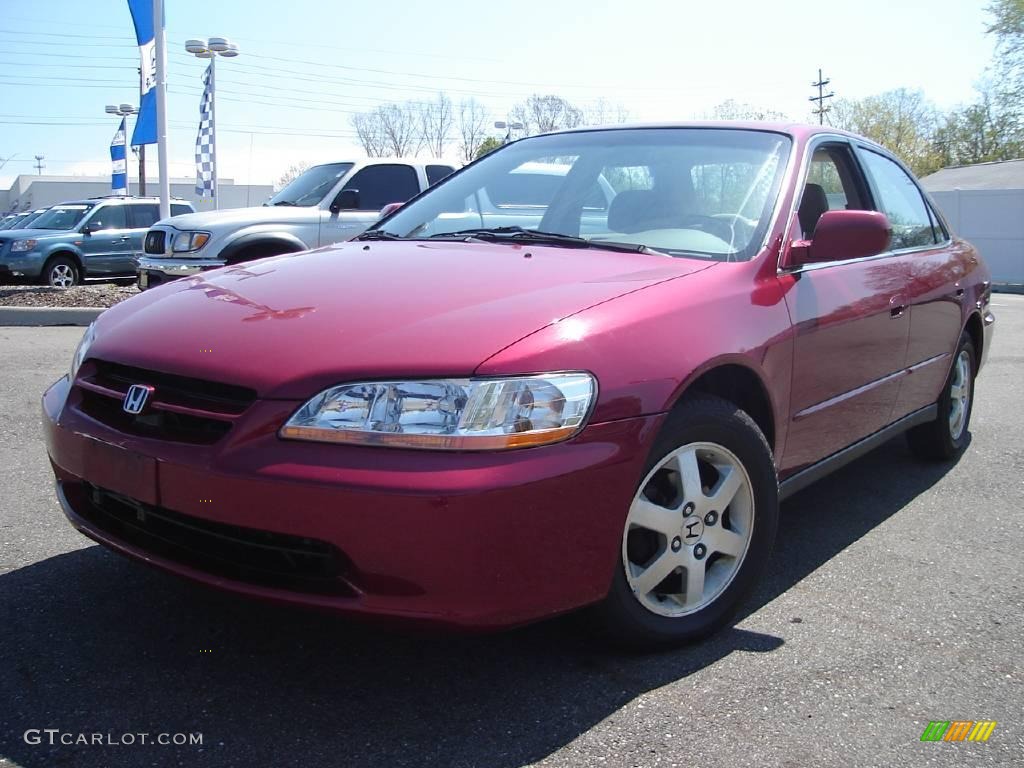 2000 Accord SE Sedan - Ruby Red Pearl / Ivory photo #1
