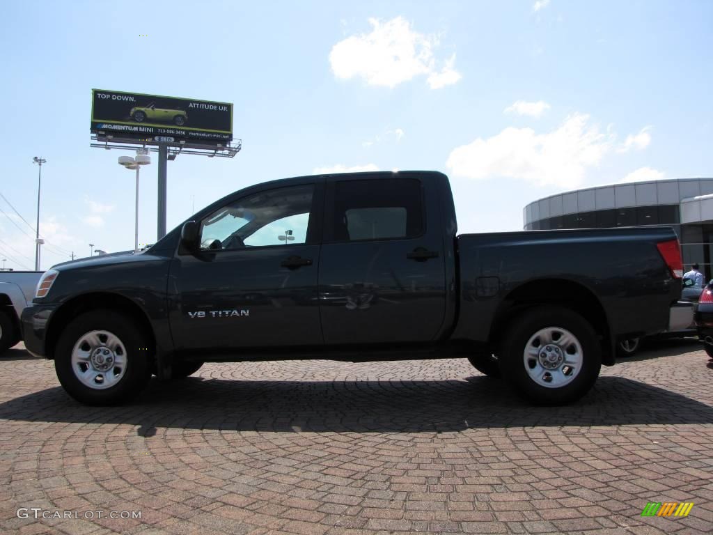 2007 Titan SE Crew Cab 4x4 - Deep Water Blue/Green / Graphite Black/Titanium photo #2