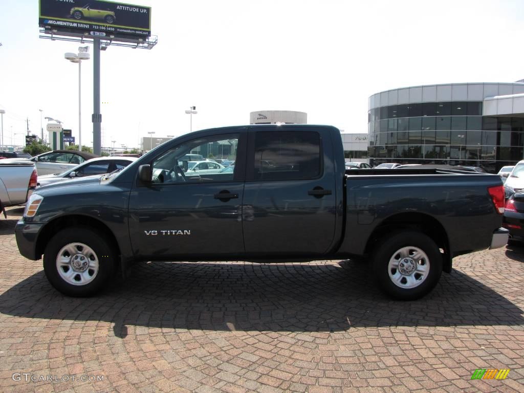 2007 Titan SE Crew Cab 4x4 - Deep Water Blue/Green / Graphite Black/Titanium photo #10