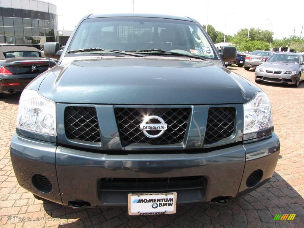 2007 Titan SE Crew Cab 4x4 - Deep Water Blue/Green / Graphite Black/Titanium photo #16
