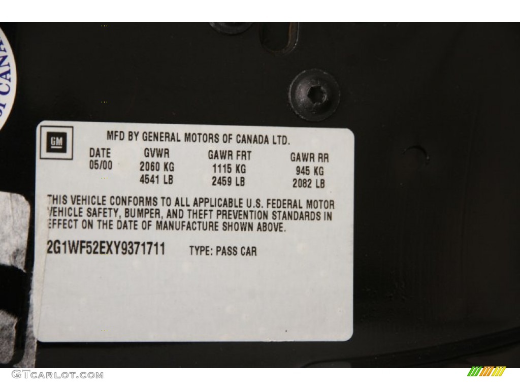 2000 Impala  - Black / Medium Gray photo #17