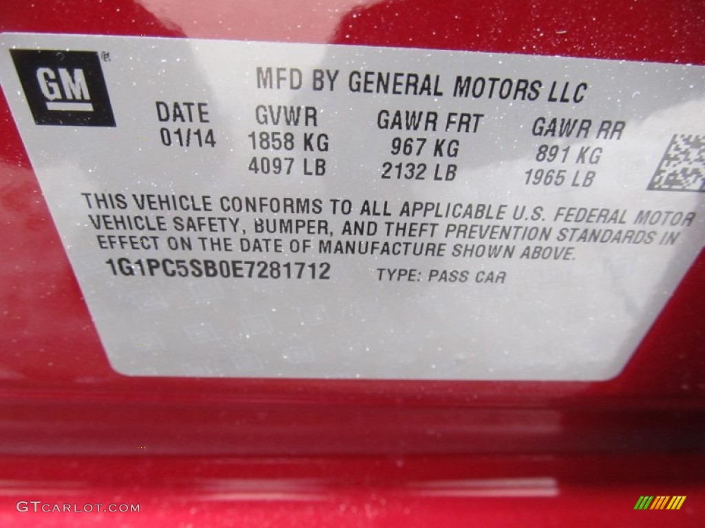 2014 Cruze LT - Crystal Red Tintcoat / Jet Black photo #19