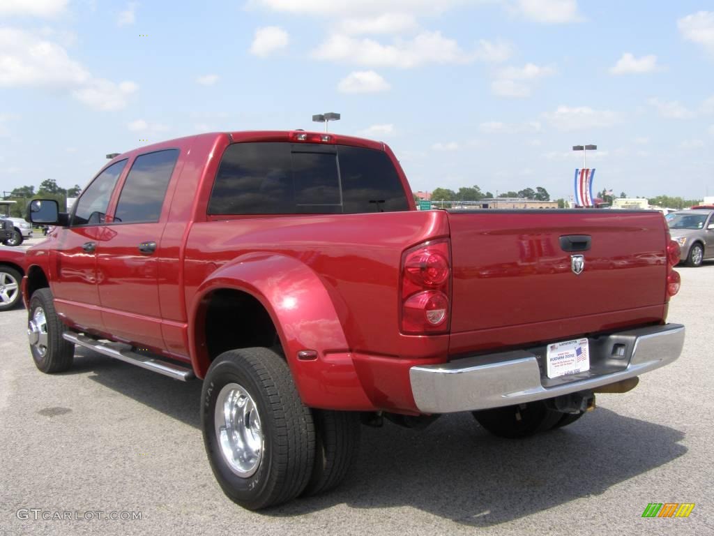 2008 Ram 3500 Laramie Mega Cab 4x4 Dually - Inferno Red Crystal Pearl / Medium Slate Gray photo #5