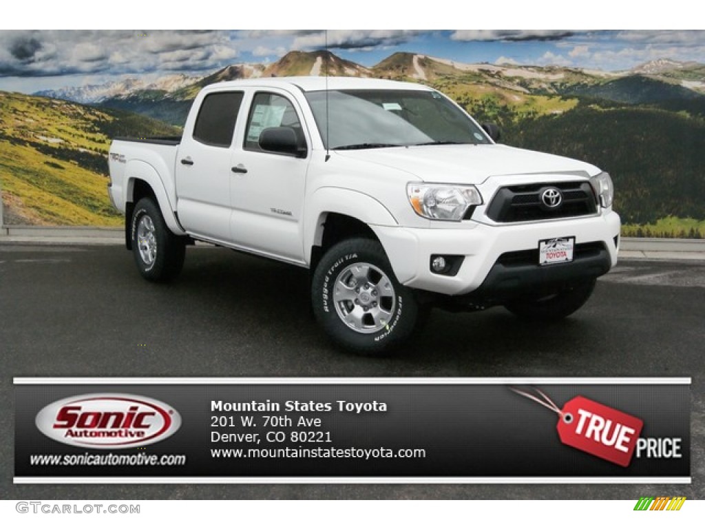 2014 Tacoma V6 TRD Double Cab 4x4 - Super White / Graphite photo #1