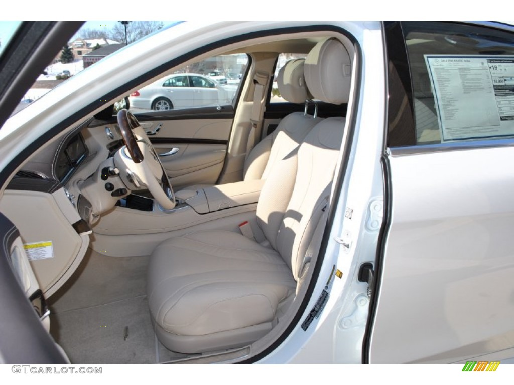 Silk Beige/Espresso Brown Interior 2014 Mercedes-Benz S 550 4MATIC Sedan Photo #90536129