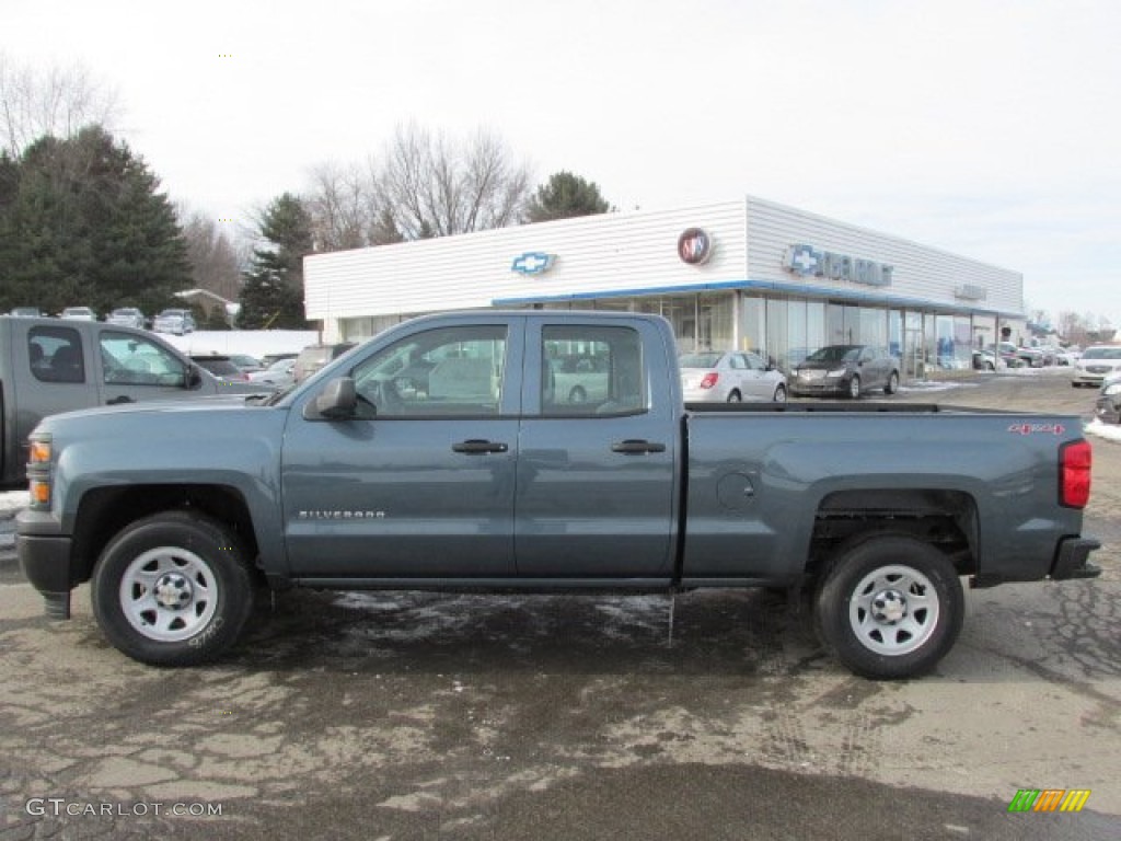 2014 Silverado 1500 WT Double Cab 4x4 - Blue Granite Metallic / Jet Black/Dark Ash photo #2