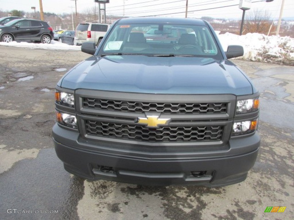 2014 Silverado 1500 WT Double Cab 4x4 - Blue Granite Metallic / Jet Black/Dark Ash photo #3