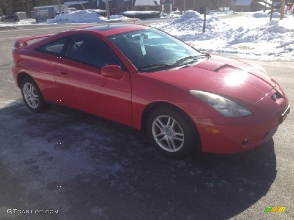2002 Celica GT - Absolutely Red / Black/Red photo #2