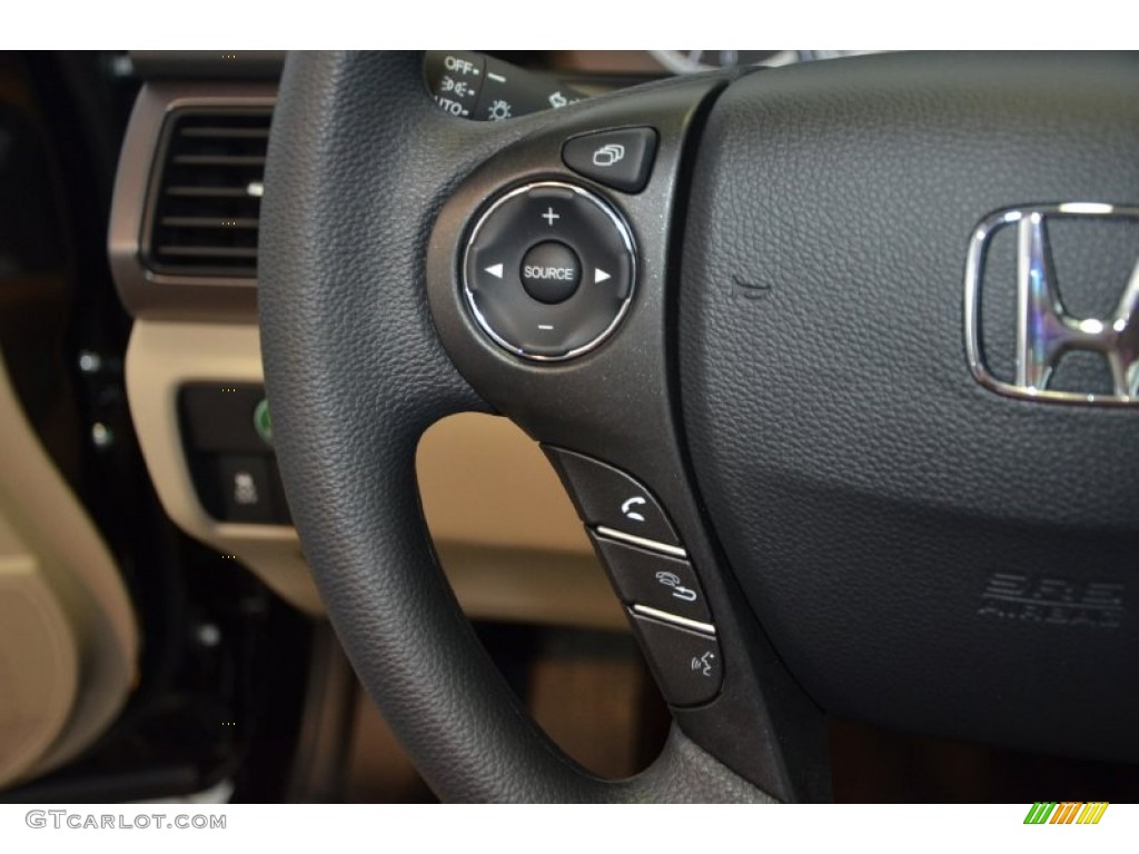 2014 Accord LX Sedan - Crystal Black Pearl / Ivory photo #23