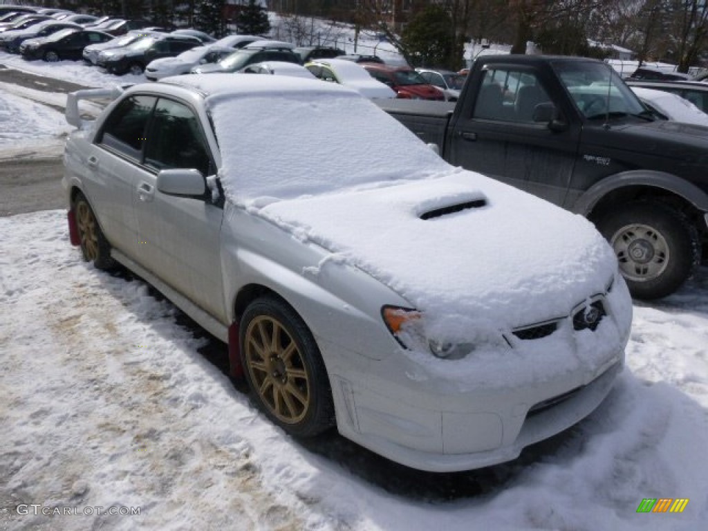 2007 Impreza WRX STi - Satin White Pearl / Blue Alcantara photo #1