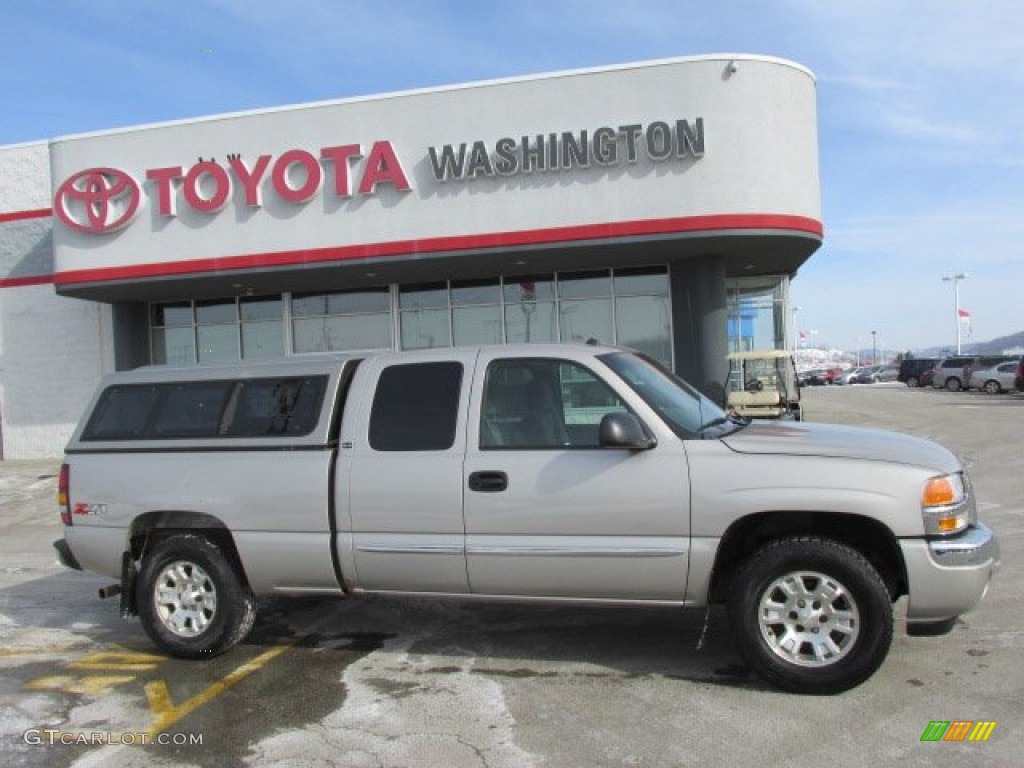 2005 Sierra 1500 SLE Extended Cab 4x4 - Silver Birch Metallic / Dark Pewter photo #2