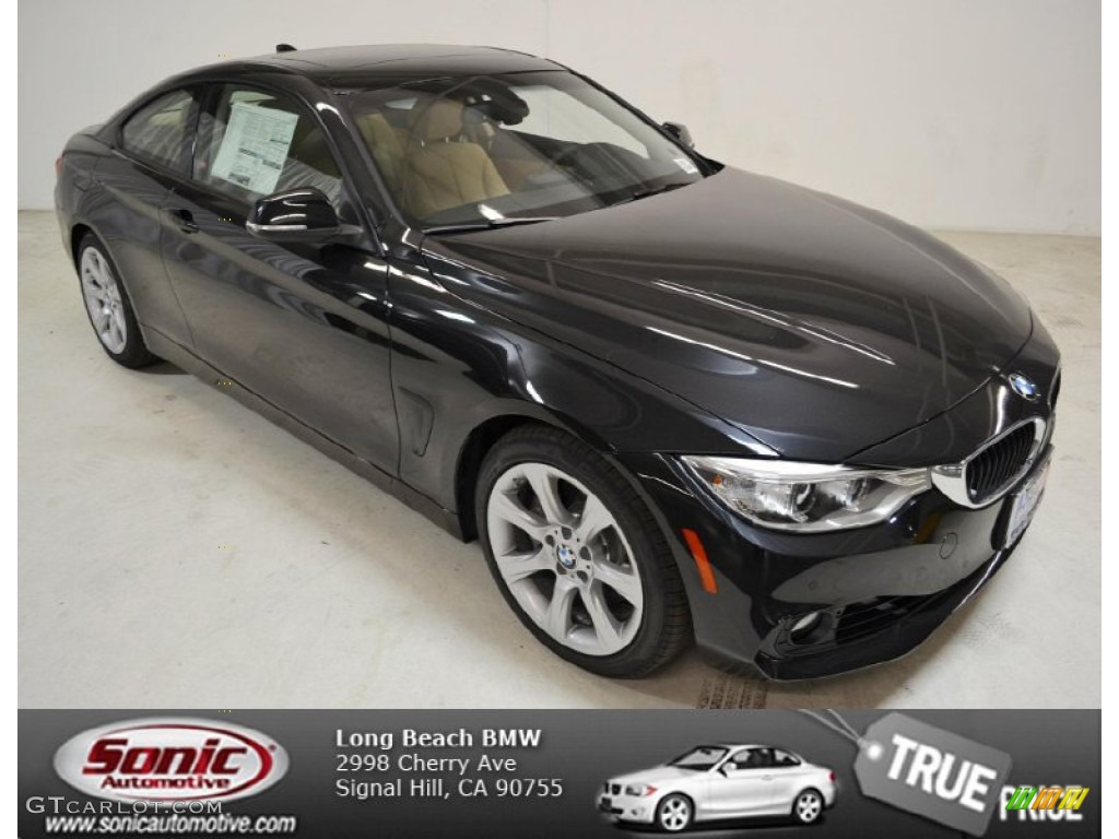 2014 4 Series 435i Coupe - Black Sapphire Metallic / Venetian Beige photo #1