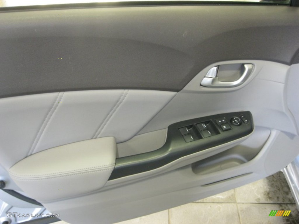 2012 Civic Hybrid-L Sedan - Alabaster Silver Metallic / Stone photo #14