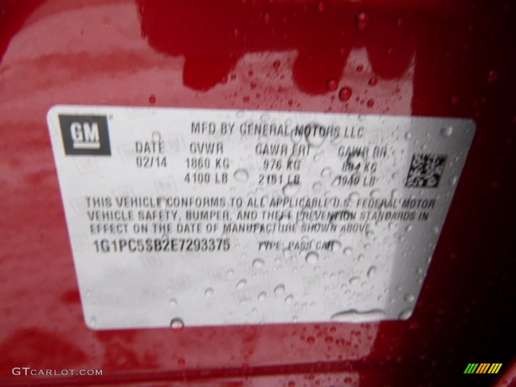 2014 Cruze LT - Crystal Red Tintcoat / Jet Black photo #20
