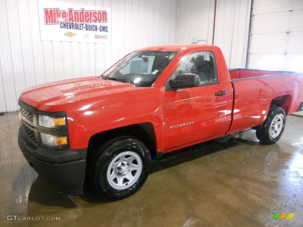 2014 Silverado 1500 WT Regular Cab 4x4 - Victory Red / Jet Black/Dark Ash photo #1