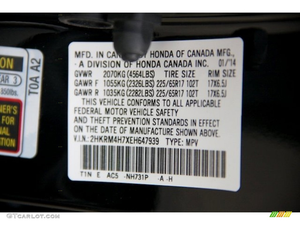 2014 CR-V EX-L AWD - Crystal Black Pearl / Black photo #19