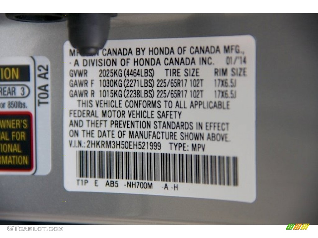2014 CR-V EX - Alabaster Silver Metallic / Black photo #22
