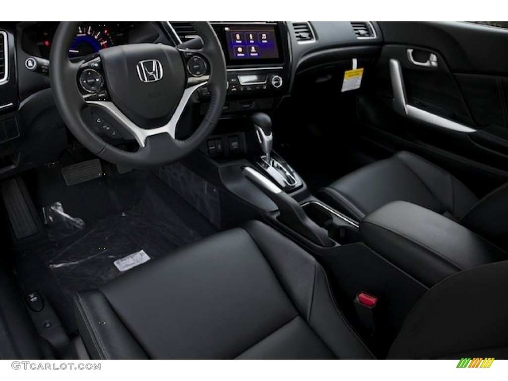 Black Interior 2014 Honda Civic EX-L Coupe Photo #90573767