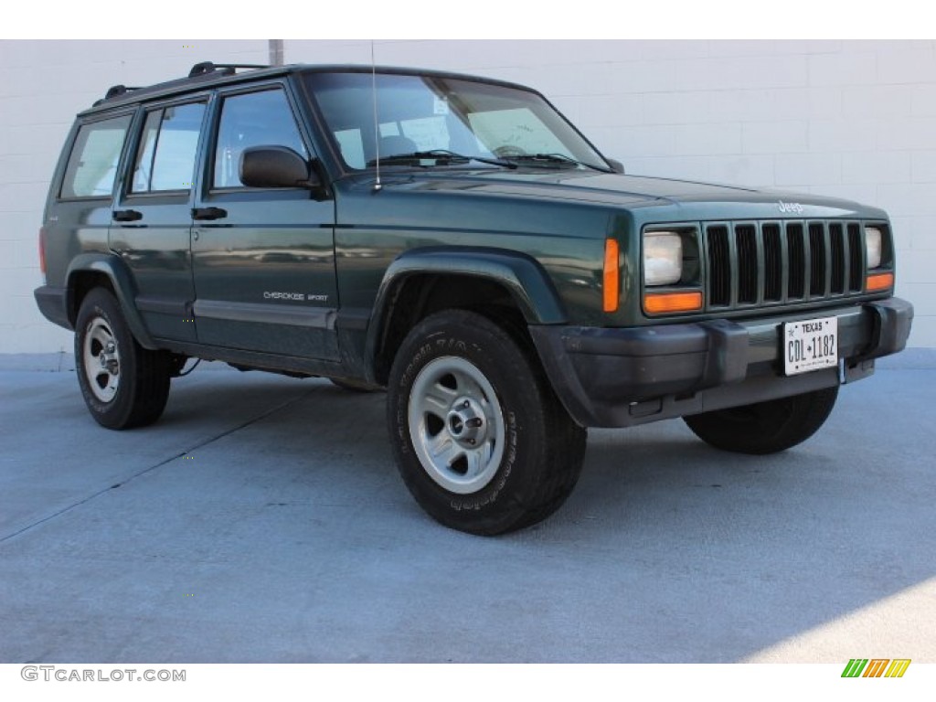 2001 Cherokee Sport 4x4 - Forest Green Pearlcoat / Agate photo #1