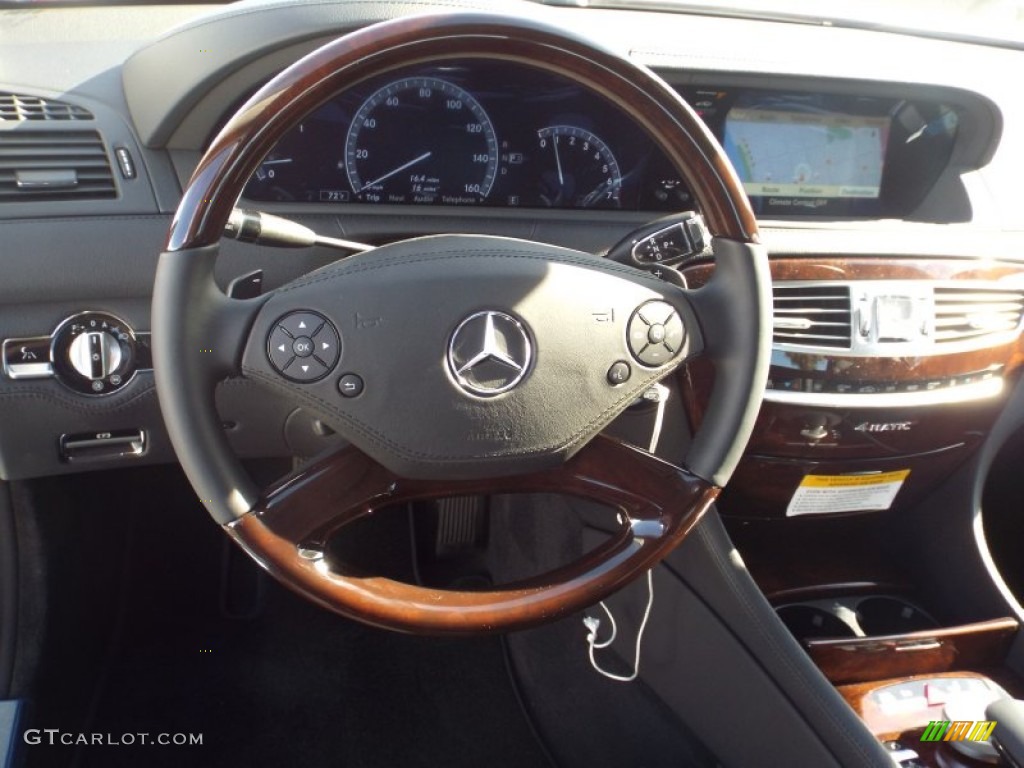 2014 Mercedes-Benz CL 550 4Matic Black Steering Wheel Photo #90576715