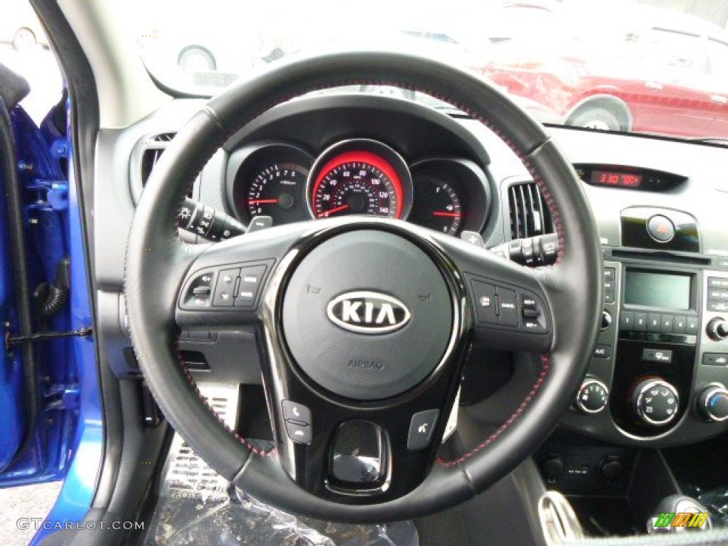 2013 Kia Forte SX Black Steering Wheel Photo #90579751