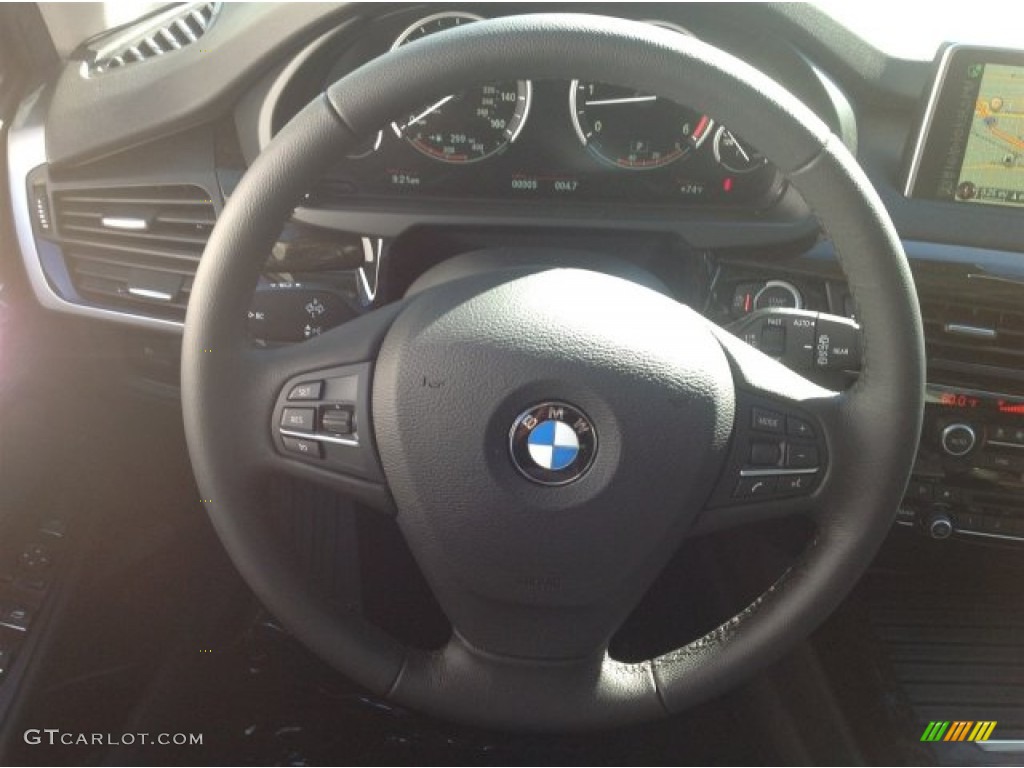 2014 BMW X5 xDrive35d Black Steering Wheel Photo #90591135