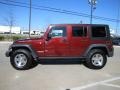 2009 Red Rock Crystal Pearl Jeep Wrangler Unlimited Rubicon 4x4  photo #7