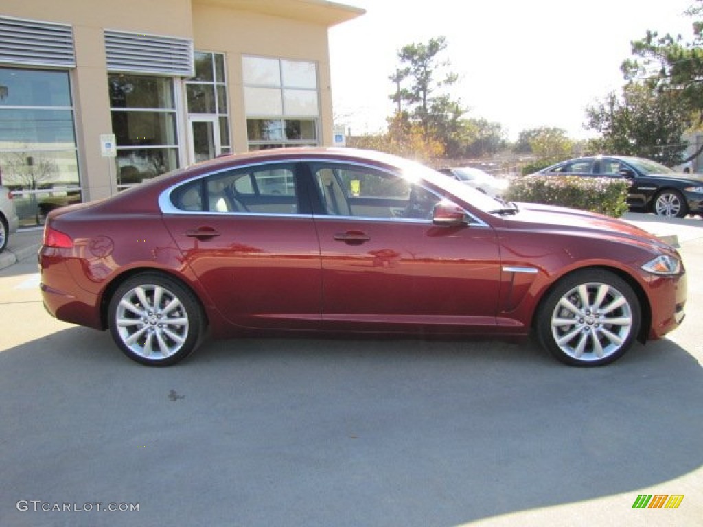 2012 XF  - Claret Red Metallic / Barley/Warm Charcoal photo #12