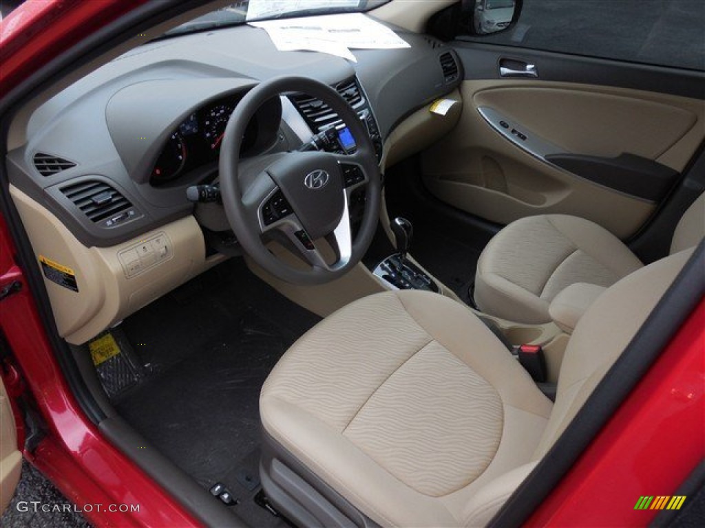 Beige Interior 2014 Hyundai Accent GLS 4 Door Photo #90596151