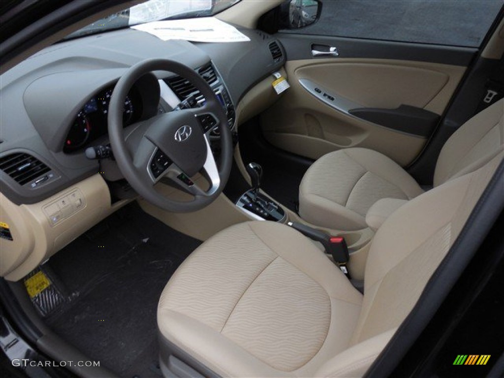 Beige Interior 2014 Hyundai Accent GLS 4 Door Photo #90596474