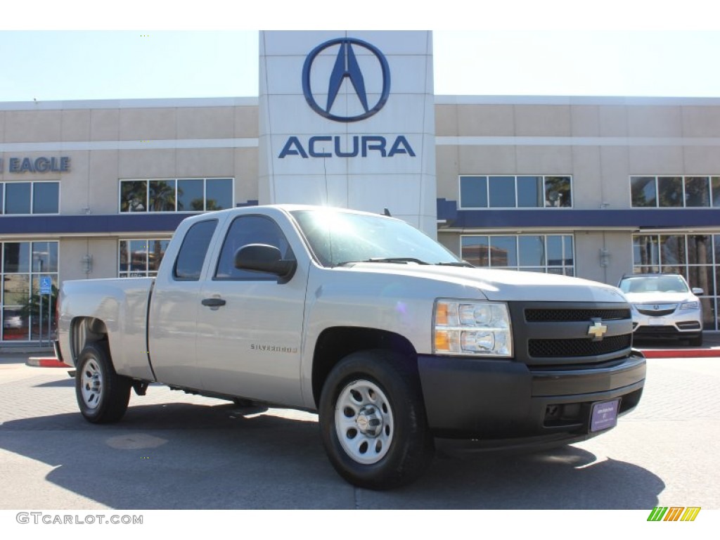 2008 Silverado 1500 LS Extended Cab - Silver Birch Metallic / Light Titanium/Ebony Accents photo #1