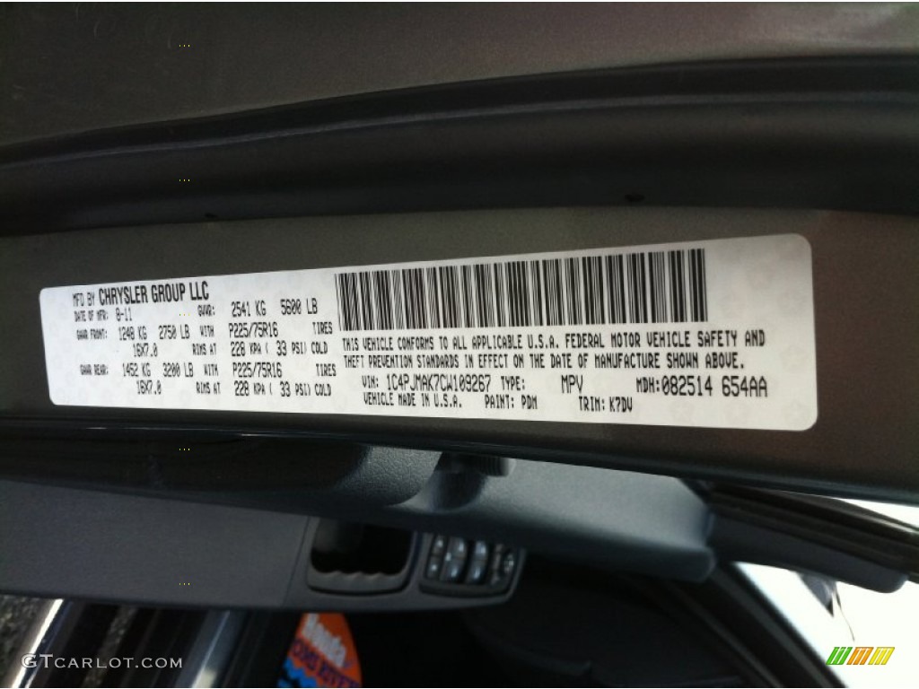 2012 Liberty Sport 4x4 - Mineral Gray Metallic / Dark Slate Gray photo #12