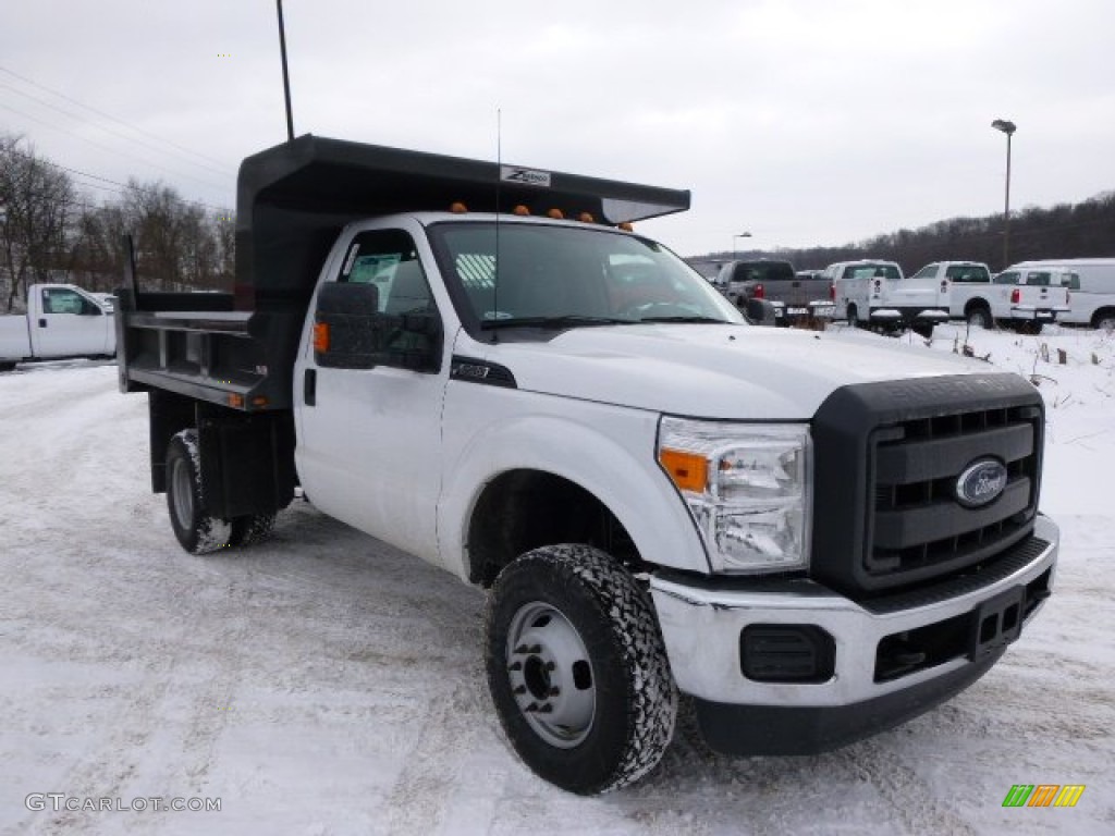 Oxford White 2014 Ford F350 Super Duty XL Regular Cab 4x4 Dump Truck Exterior Photo #90603335
