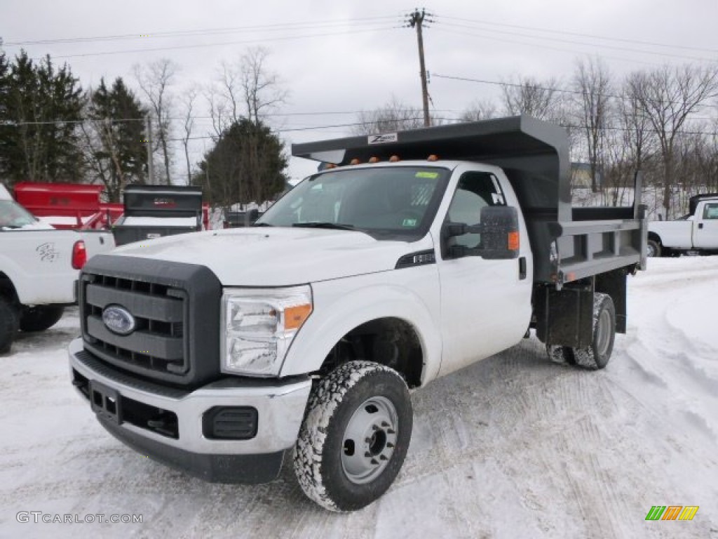 2014 F350 Super Duty XL Regular Cab 4x4 Dump Truck - Oxford White / Steel photo #4