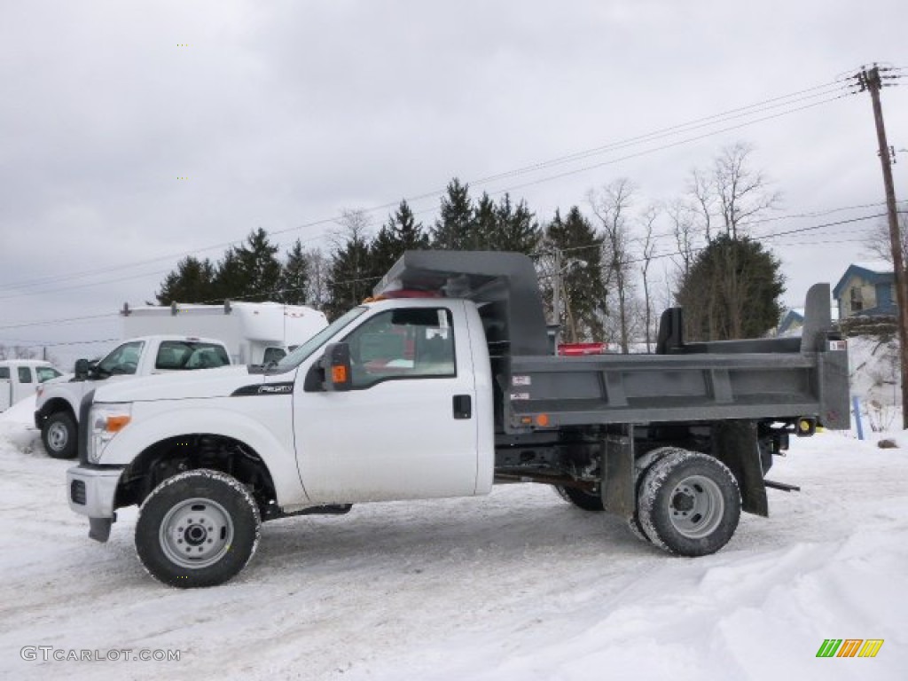 2014 F350 Super Duty XL Regular Cab 4x4 Dump Truck - Oxford White / Steel photo #5