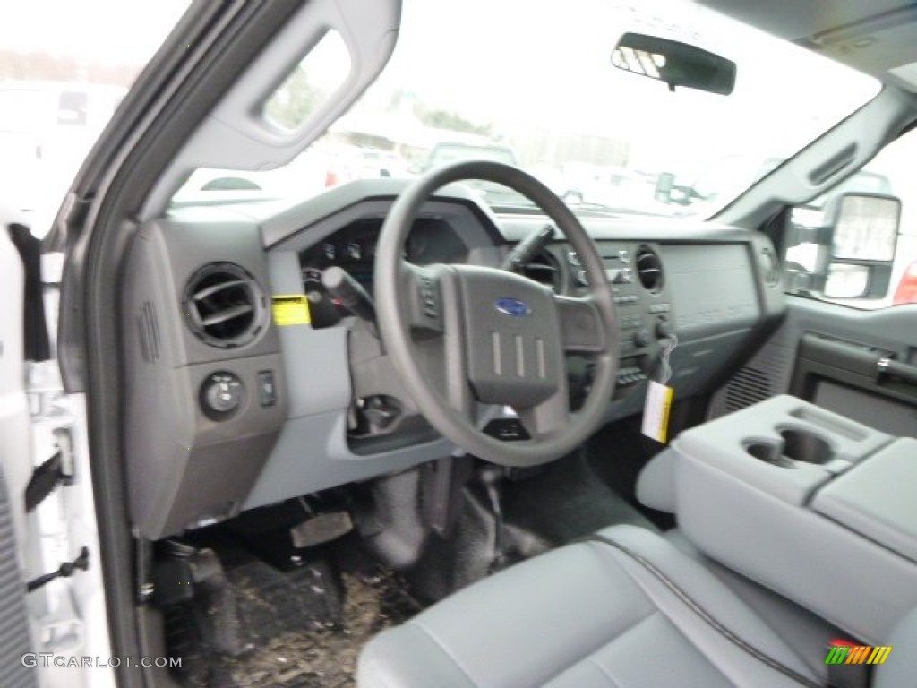 2014 F350 Super Duty XL Regular Cab 4x4 Dump Truck - Oxford White / Steel photo #11