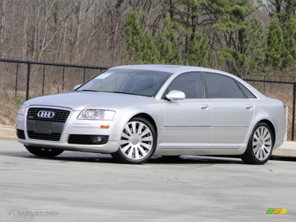 2007 A8 L 4.2 quattro - Light Silver Metallic / Black photo #2