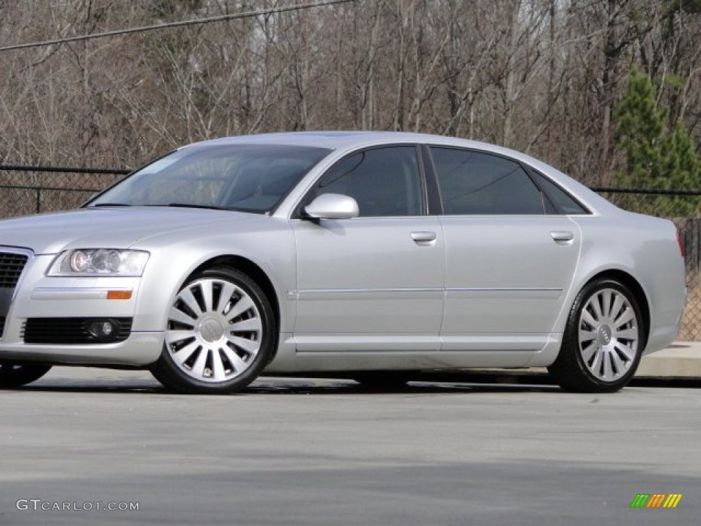 2007 A8 L 4.2 quattro - Light Silver Metallic / Black photo #3