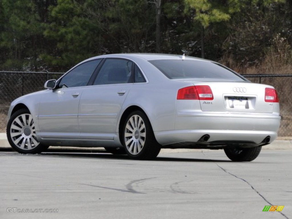 2007 A8 L 4.2 quattro - Light Silver Metallic / Black photo #6