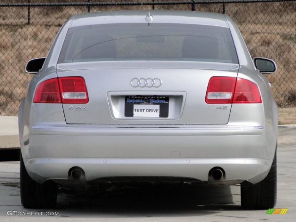 2007 A8 L 4.2 quattro - Light Silver Metallic / Black photo #8