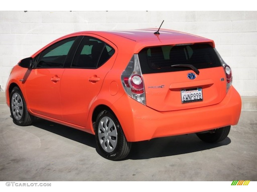 2012 Prius c Hybrid One - Habanero / Light Blue Gray/Black photo #2