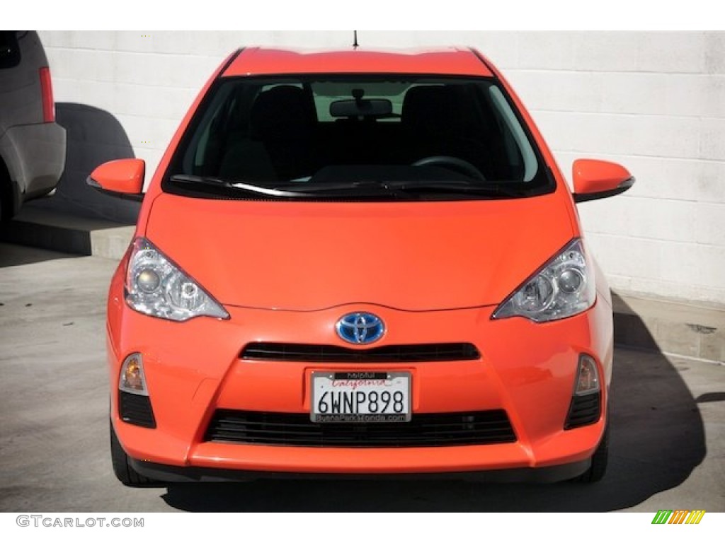 2012 Prius c Hybrid One - Habanero / Light Blue Gray/Black photo #8