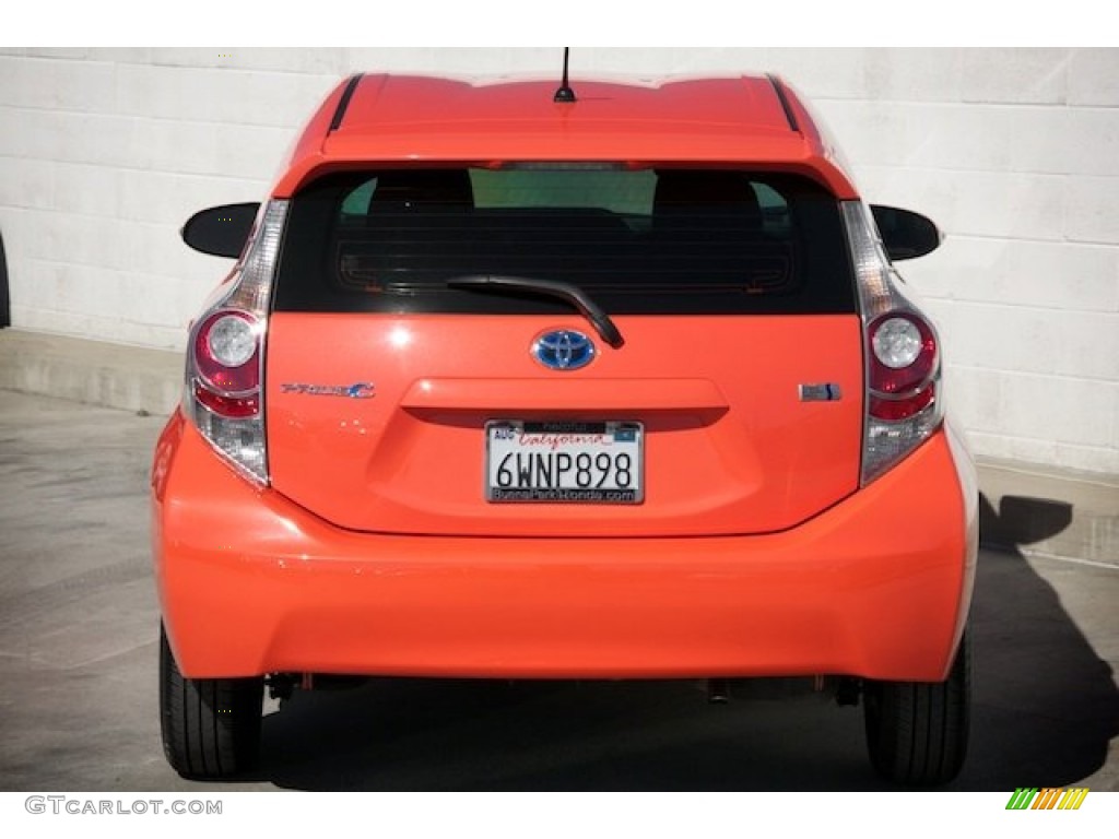 2012 Prius c Hybrid One - Habanero / Light Blue Gray/Black photo #10