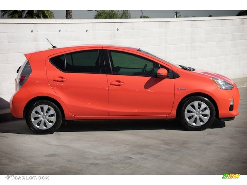 2012 Prius c Hybrid One - Habanero / Light Blue Gray/Black photo #11