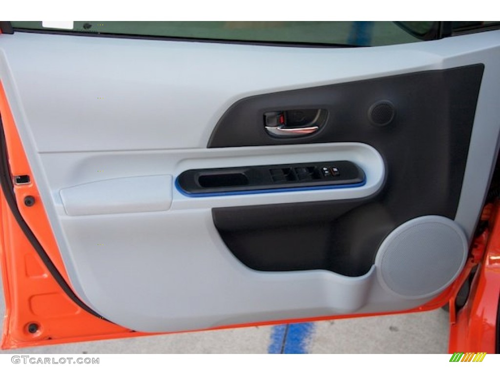 2012 Prius c Hybrid One - Habanero / Light Blue Gray/Black photo #24