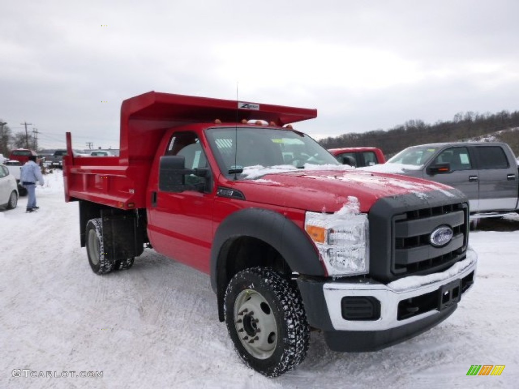 Vermillion Red 2014 Ford F450 Super Duty XL Regular Cab 4x4 Dump Truck Exterior Photo #90607760