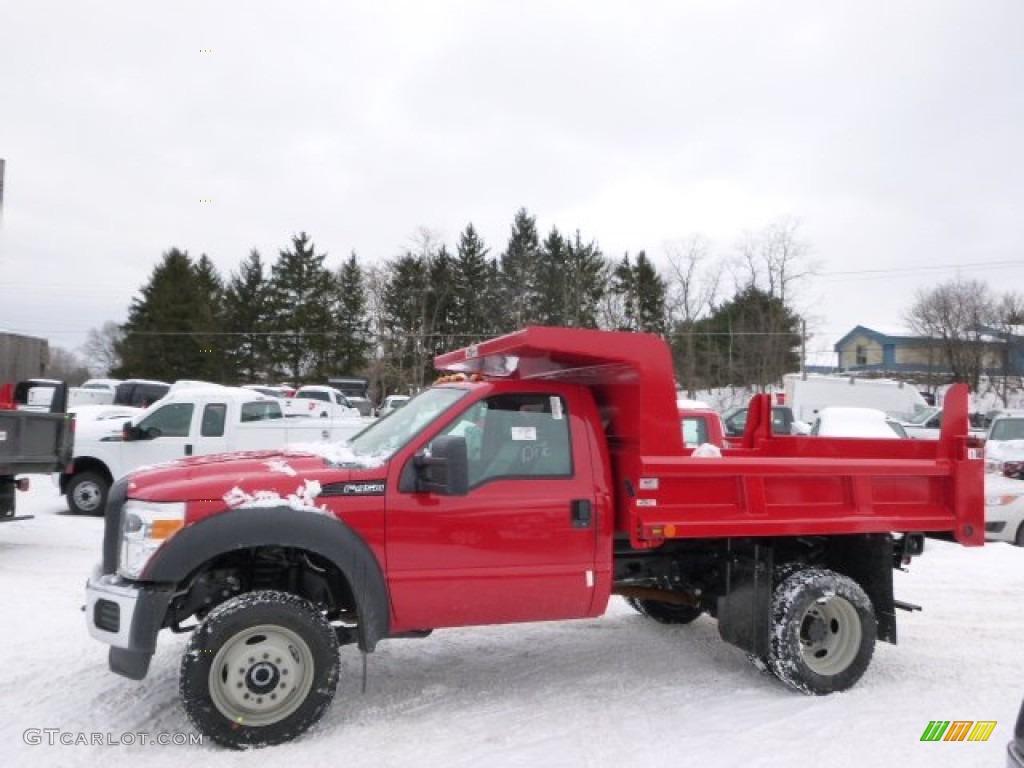Vermillion Red 2014 Ford F450 Super Duty XL Regular Cab 4x4 Dump Truck Exterior Photo #90607835